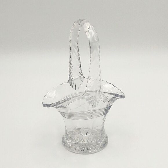 Vintage Small Duncan Miller Glass Handled Flower Basket - Picture 1 of 9